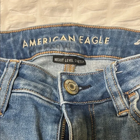 American Eagle Outfitters Blue Skinny Jeans with Modern Distressing - Picture 2 of 7